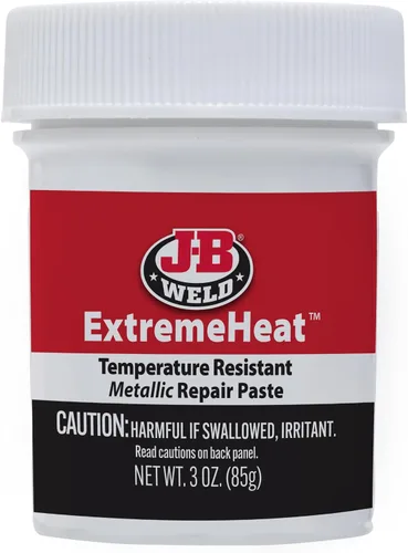 Vista 2 de J-B Weld 37901 ExtremeHeat - Pasta metálica resistente a altas temperaturas, 3 oz