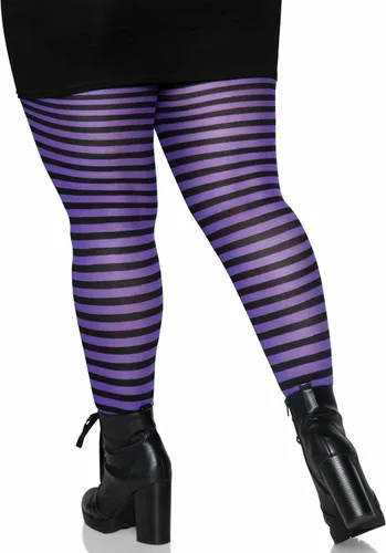 Vista 4 de Leg Avenue - Mallas de nailon rayadas para mujer