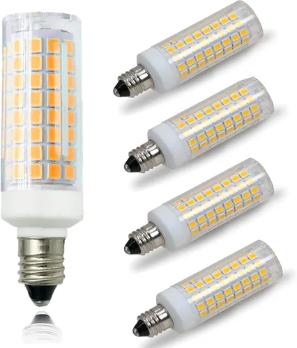 Vista 9 de Bombilla LED E11 7W regulable Mini Candelabro Base 75W Halógeno Equivalente, T3/T4 JD Bombilla LED Maíz para Candelabros de Interior Gabinete Blanco