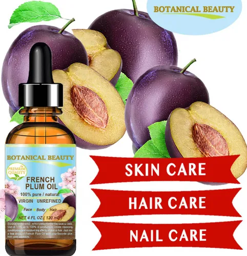 Vista 2 de Aceite de ciruela francés Aceite portador prensado en frío, 100 % puro, natural, virgen, sin refinar y sin diluir. Para rostro, cabello y cuerpo.