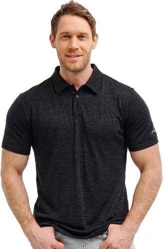 Vista 33 de 100% Merino Wool Polo Shirt Men - Short & Long Sleeve Shirt Base Later Negro