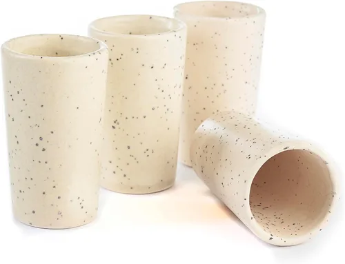 Vista 29 de Juego de 4 vasos de chupito Talavera auténticos mexicanos para tequila - Pintados a mano - 2 Oz (Corazón Azul)