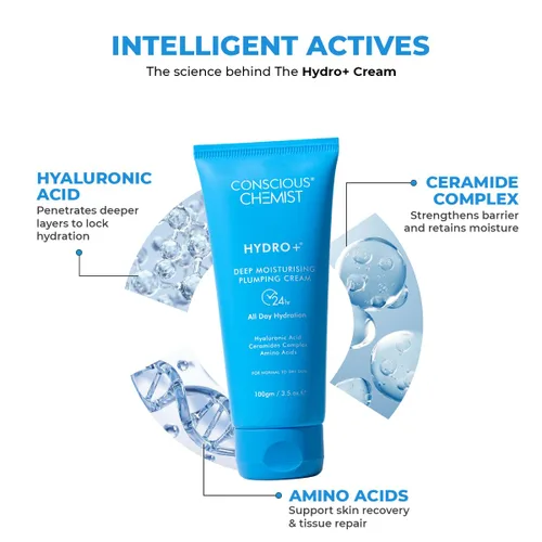 Vista 3 de Conscious Chemist™ Gel facial de ácido hialurónico con ceramidas Crema de gel ligera Rellena e hidrata Trata la piel opaca y deshidratada
