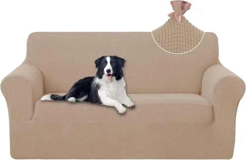 Vista 108 de U-NICE HOME Funda para sofá biplaza elástica, cubierta para sofá, funda para sillón, protector de muebles para sofá con 2 cojines, funda para sofá