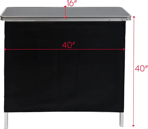 Vista 3 de Trademark Innovations Mesa alta de bar portátil, Aluminio, Negro