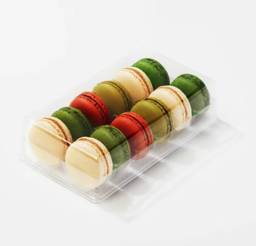 Vista 6 de Pastry Chef's Boutique - Cajas de regalo pequeñas de plástico transparente para macarons franceses - Capacidad para 2 macarons - Tamaño de cavidad