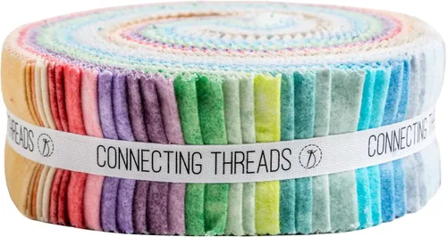 Vista 8 de Connecting Threads Blender Collection - Paquete de 40 tiras de tela de algodón precortadas de 2.5 pulgadas (tono cambray)