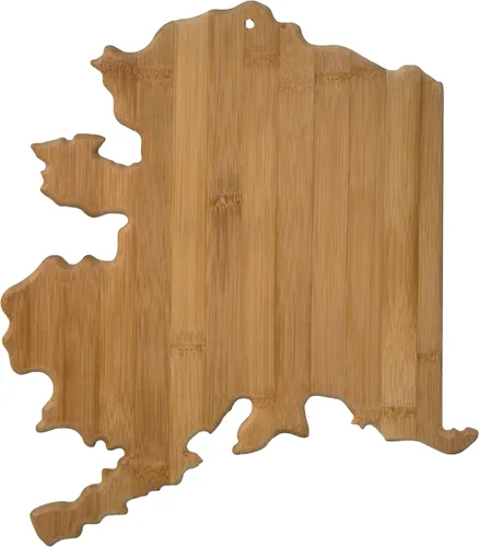 Vista 19 de Tabla para cortar y servir modelo Alabama de Totally Bamboo, de bambú 100%, para cocina y entretenimiento, Alabama, Marrón