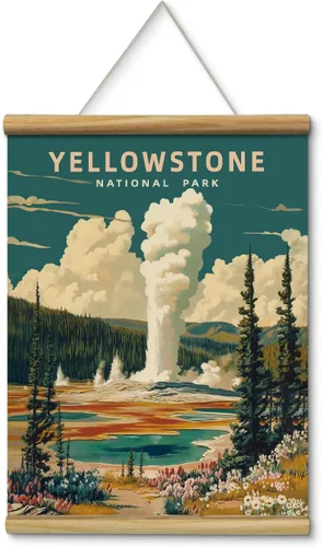 Vista 14 de Acadia National Park - Póster vintage de 12 x 16 pulgadas con marco de madera, colgador de cuerda, impresión artística retro de paisaje costero