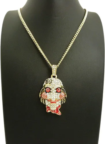 Vista 2 de Pyramid Jeweler Collar de cadena cubana con colgante inspirado en raperos de hip hop, 69 (cadena cubana con colgante de sierra, 24 pulgadas)
