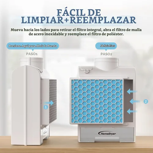 Vista 8 de Kit de ventilación de secadora interior 3 en 1, caja de ventilación de secadora con filtro de malla de acero inoxidable, sistema de cajón de agua