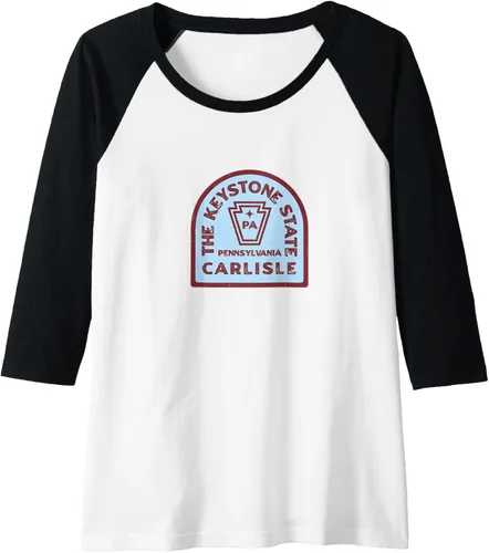 Vista 3 de Carlisle Pennsylvania Keystone State - Camiseta de béisbol raglán, Negro