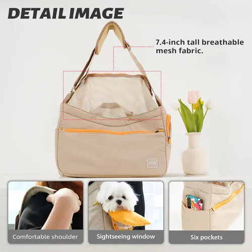 Vista 4 de ONECUTE Mochila para mascotas suave y cómoda y mochila de negocios con fuerte soporte - Ideal para negocios, viajes y salidas con perros pequeños