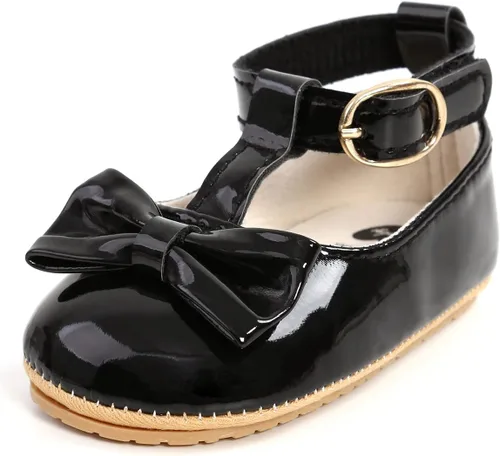 Vista 6 de Zapatos planos Mary Jane para bebés y niñas con Bownot, suela suave, suela suave, piel sintética, recién nacidos, primeros pasos, para fiesta