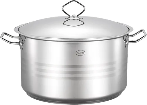 Vista 11 de Alpine Cuisine Olla de acero inoxidable con tapa de 3.6 cuartos de galón, resistente, grado comercial, horno holandés