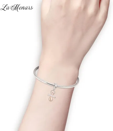 Vista 2 de LaMenars Happy Birthday Heart Charm for Bracelets 925 Silver Beads for Women's Bracelets & Necklaces Balloon & Cake Dangle Pendant for Mother's Day