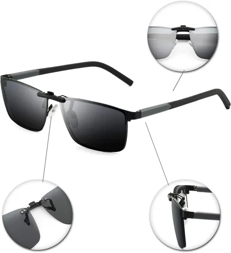 Vista 4 de OCCI CHIARI hombres clip en gafas de sol con protección UV400 gafas de conducción sobre gafas recetadas