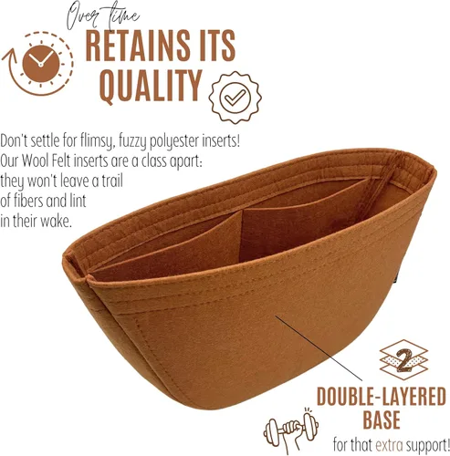 Vista 8 de Divitize Organizador de bolso de alta calidad compatible con LV Loop Hobo GM bolsa inserta – Inserto de fieltro hecho a mano de 0.079 in, ajuste