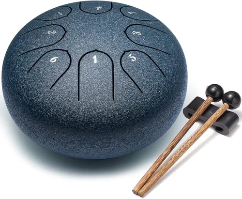 Vista 9 de Tambor de lengua de acero Lronbird de 6 pulgadas, 8 notas, estilo tambor de lluvia, regalo Calmante, relajación, meditación, educación