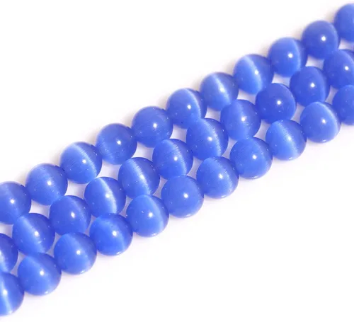 Vista 60 de GEM-Inside - Cuentas sueltas de ojo de gato de 0.236 pulgadas (0.236 in), redondas, de cristal azul ácido, cuentas de energía para fabricación
