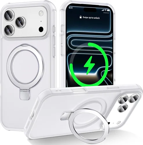 Vista 67 de CHAOFEnG Funda magnética compatible con iPhone 11 con soporte, prueba de caídas de grado militar, compatible con imán, anillo translúcido, parte