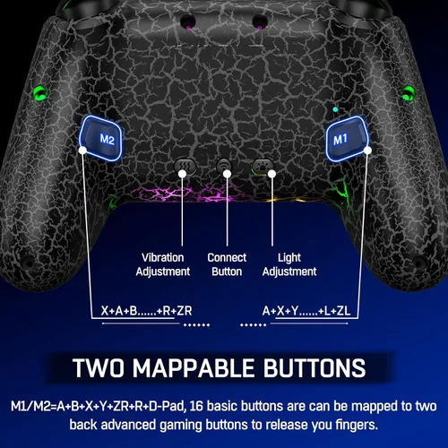 Vista 5 de Controladores inalámbricos Switch Pro compatibles con Nintendo SwitchLiteOLED, multiplataforma PCiOSAndroid, controlador de interruptor con 9
