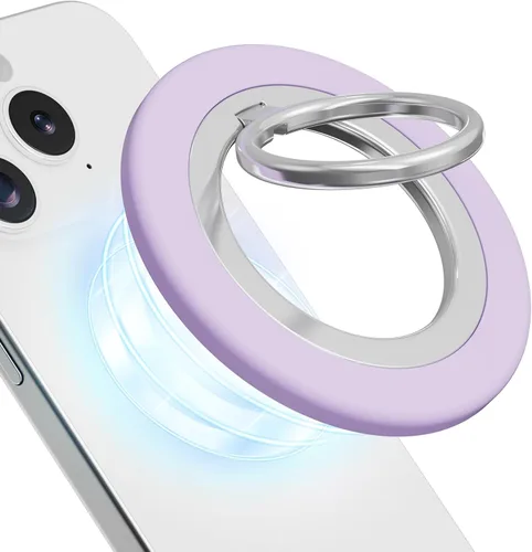 Vista 10 de Agarre magnético para teléfono para conducir manos libres y uso en la cama, soporte de metal compatible con iPhones MagSafe, soporte de anillo