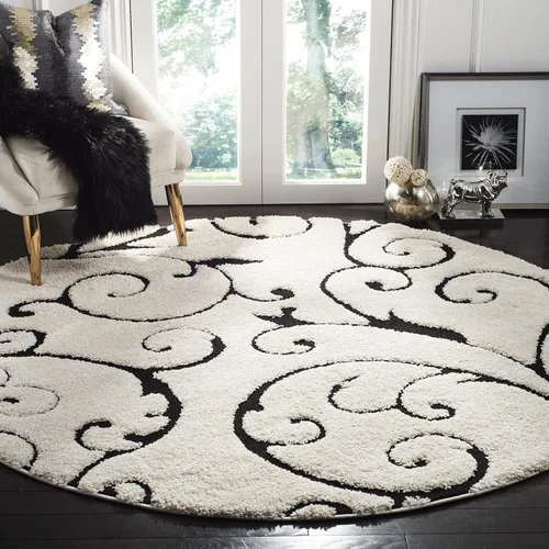 Vista 73 de SAFAVIEH Florida Shag Collection - Alfombra decorativa, 2 x 3 pies, color crema y beige, diseño de volutas, no desprende pelusa y fácil de limpiar