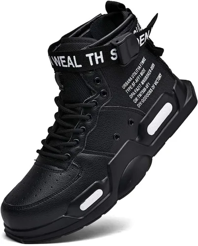 Vista 3 de Ahico - Zapatillas deportivas de moda para hombre, con parte superior alta, para caminar, estilo deportivo, zapato casual elegante para hombre