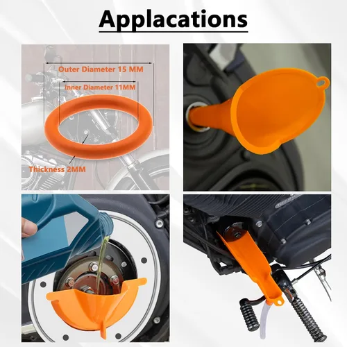 Vista 7 de Kit de cambio de aceite compatible con Harley, llave de tapa de filtro, herramienta de llenado de cárter, embudo de aceite de caja primaria