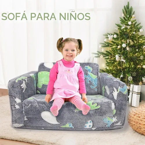 Vista 3 de Asou - Sofá infantil que brilla en la oscuridad, sofá plegable para jugar