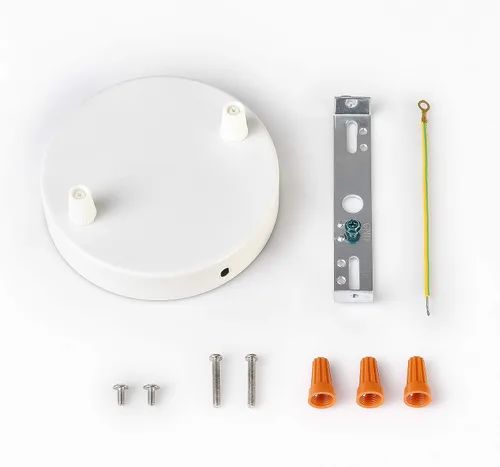 Vista 7 de BRIGHTTIA Toldo de techo blanco de 1 puerto con agarre de cable de nailon, kit de conversión de accesorio colgante enchufable a cable rígido - Placa
