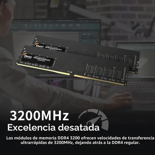 Vista 3 de Memoria RAM DATO DDR4 de 8 GB 3200 MHz, PC4-25600 CL22 1.2 V 288-pin Non-ECC sin búfer DIMM, módulo de memoria para computadora de escritorio
