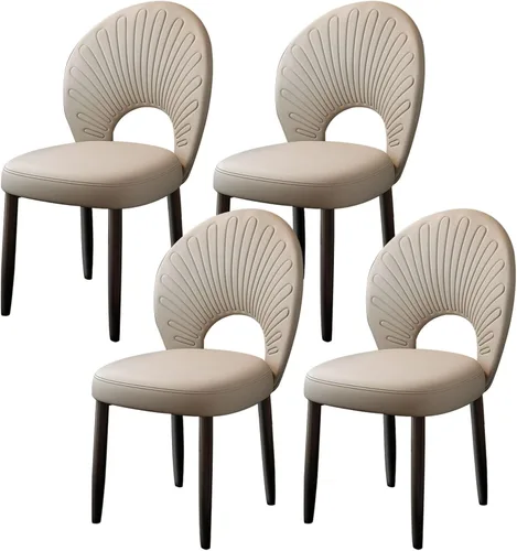 Vista 35 de JKGHK Dining Chairs, Leather Kitchen Chairs, Upholstered Armless Dining Room Chair, Accent Living Room Side Chair with High Backrest, for Cafe Black
