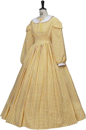 Vista 2 de Fortunehouse Women's Civil War Dress Vintage Costume Medieval Victorian Rococo Plaid Ball Gown Maiden Costume