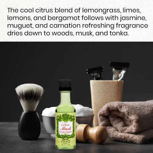 Vista 3 de Clubman Loción para después del afeitado Citrus Musk, enfría al instante, tonifica y refresca la piel después del afeitado, 1.7 onzas líquidas x 2