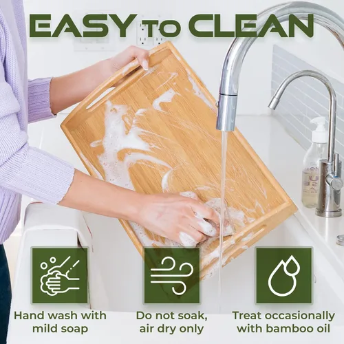 Vista 6 de Greenco Bandeja rectangular de bambú para servir mayordomo con asas, bandejas de cama para comer, bandeja de cama, bandeja de desayuno