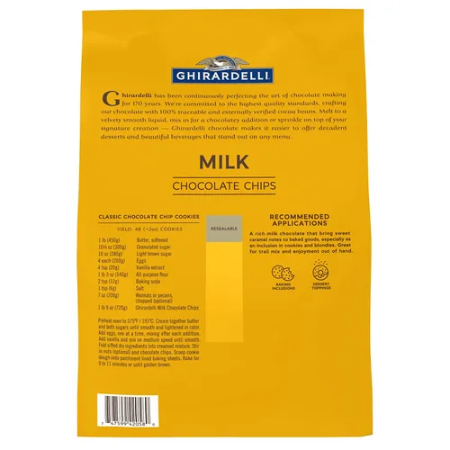 Vista 2 de Ghirardelli Chocolate Company - Chips de chocolate con leche, 800 por libra, bolsa de 5 libras (paquete de 1)