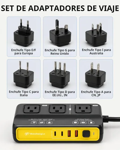 Vista 2 de Convertidor de corriente de 220 V a 110 V de la UE a EE. UU., Convertidor de voltaje de 2000 W para viajes por Europa, convertidor de corriente