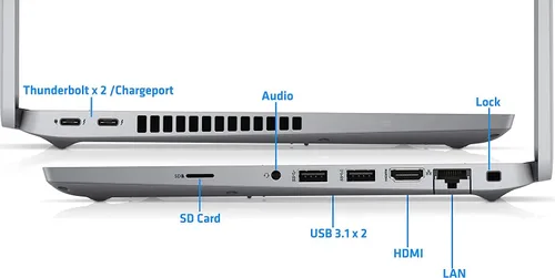 Vista 2 de DELL LATITUDE 5420 CORE I5-1145G7 NVME 256GB IRIS XE GRAPHICS 0 16GB 13.9 NO PLATA