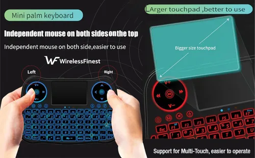 Vista 8 de Controlador Combo de Teclado Mini Inalámbrico con Mando a Distancia, Panel Táctil y Ratón con Retroiluminación RGB para Android TV Box, Smart TV