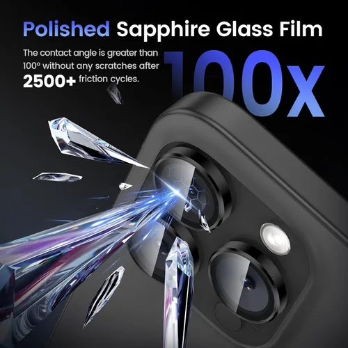 Vista 6 de Tensea Protector de lente de cámara Compatible para iPhone 17 Pro Max/17 Pro/15 Pro Max/15 Pro/16 Pro Max/16 Pro/14 Pro Max/14 Pro, Cubierta