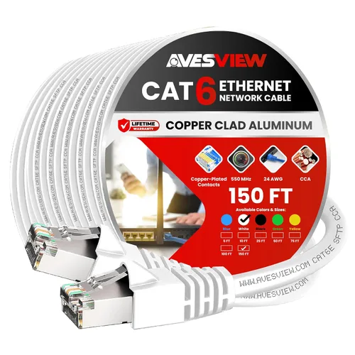 Vista 28 de Cable Ethernet blindado CAT 6 de 5 pies, para interiores de alta velocidad (SFTP) 10 Gbps blindado sin enganches, cable Ethernet de 5 pies
