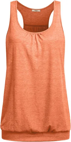 Vista 6 de Miusey - Camiseta sin mangas para mujer, cuello redondo, ajuste holgado, espalda cruzada, de yoga 1# Negro