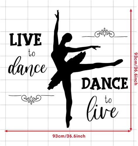Vista 2 de Calcomanías de pared para niñas bailarinas, gimnasios, calcomanías de pared extraíbles para decoración de pared de bailarina, arte para dormitorio