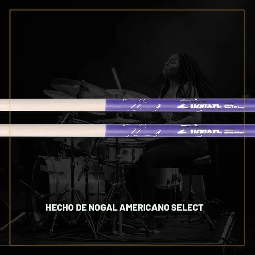 Vista 8 de Zildjian 5A - Baquetas para tambor (cabeza de nailon, color púrpura)