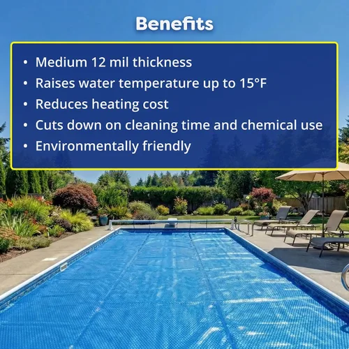 Vista 5 de In The Swim Cubierta solar rectangular azul prémium para piscina, 15' x 30', 12 mil