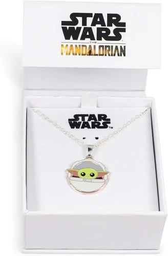 Vista 3 de Star Wars The Mandalorian, The Child - Collar de cadena con colgante de esmalte de 24 pulgadas