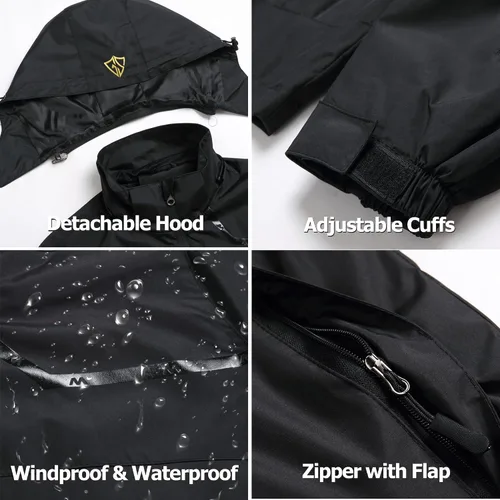 Vista 7 de GIISAM Chaqueta impermeable para mujer, ligera, resistente al viento, con cremallera completa, rompevientos con capucha