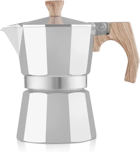 Vista 16 de wedrink Cafetera de Espresso de 3 Tazas para Estufa, Olla de Moka de Aluminio Percolador (150ml)
